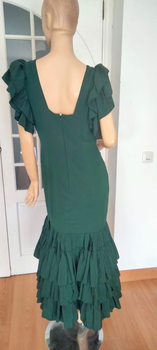 Traje Flamenca Verde Oscuro Talla 42