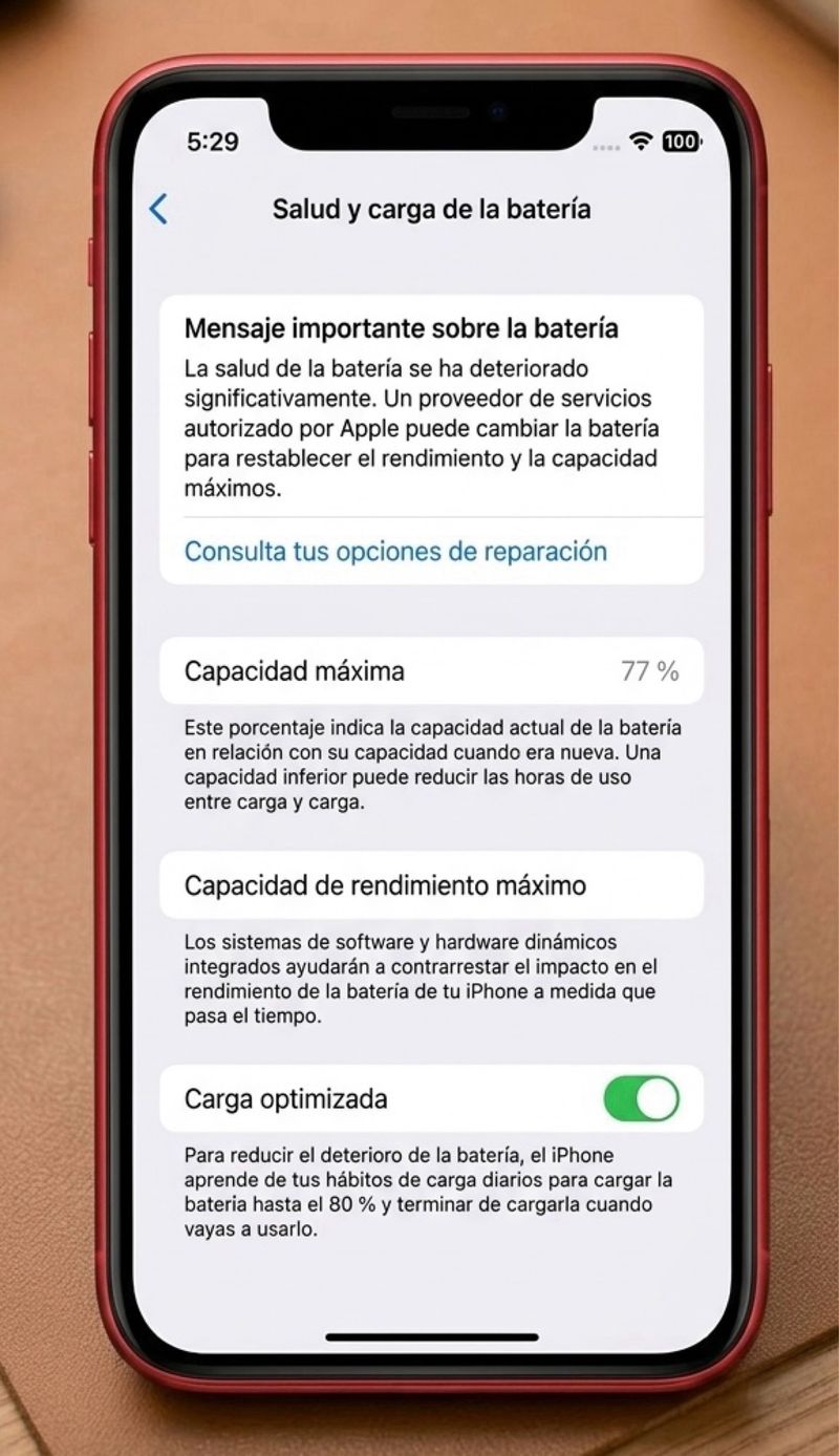 iPhone 11 128GB Rojo Batería 77% afbeelding 3