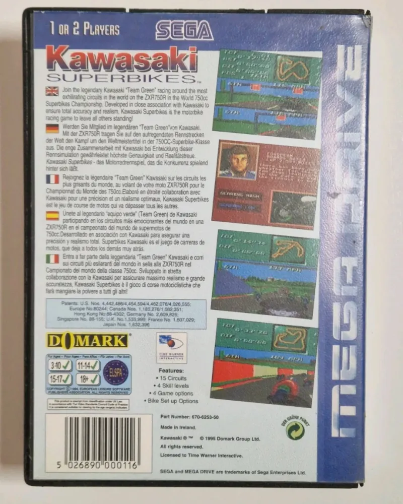 Kawasaki Superbikes Sega Mega Drive afbeelding 2