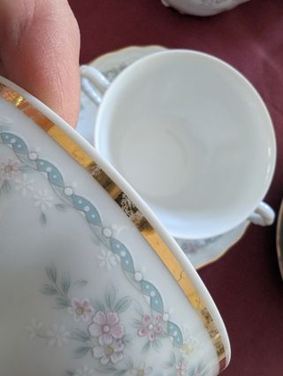 Tazas consomé y platos Bidasoa porcelana
