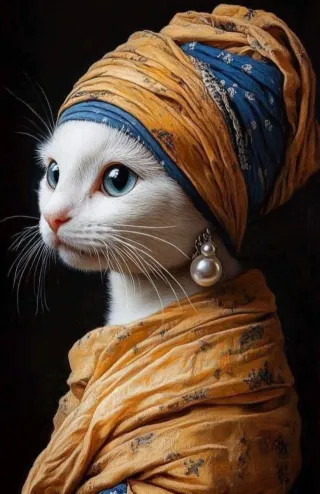 Cuadro Gatita Perla Arte Felino