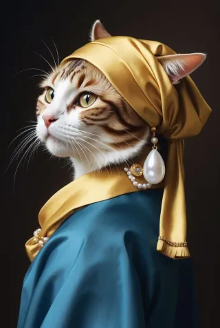 Cuadro Gatita Perla Arte Felino