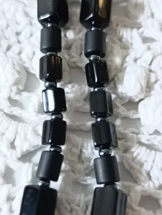 Collar Vintage Matiné Vidrio Negro y Dorado