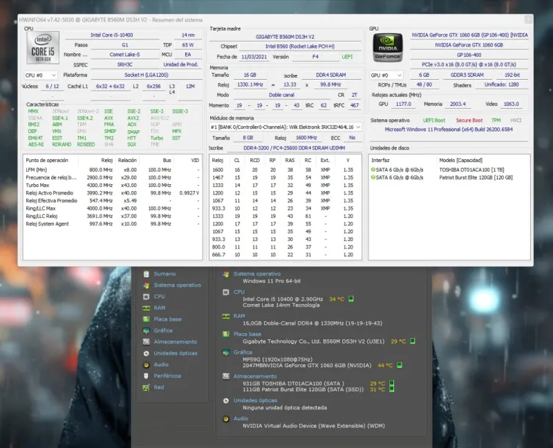 PC Gaming I5-10400 16Gb Palit GTX 1060 Super 6Gb afbeelding 7