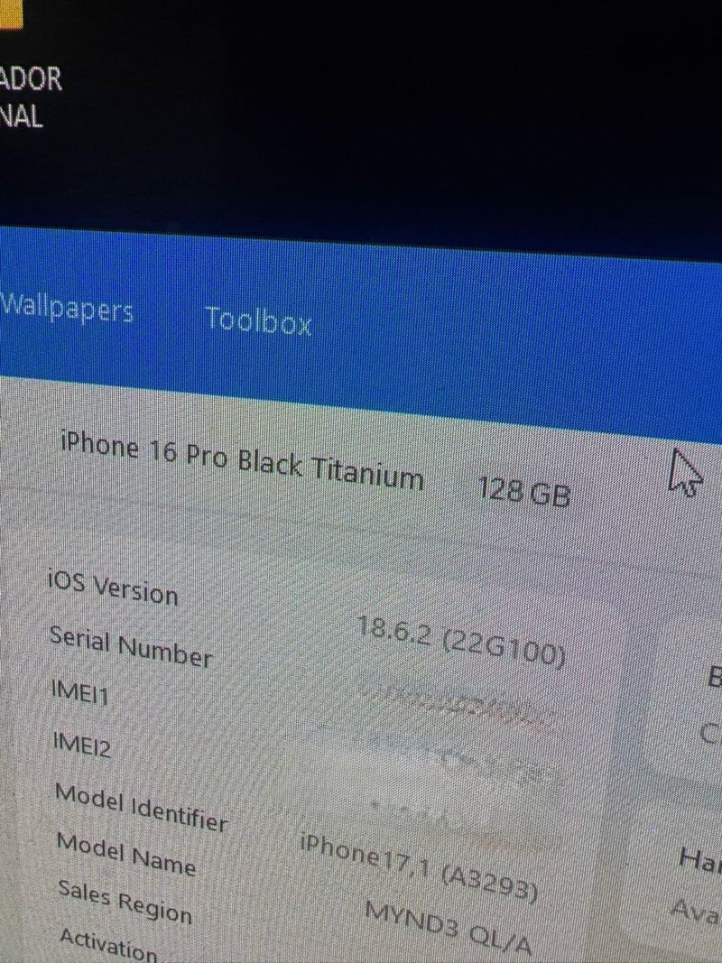 iPhone 16 Pro 128GB Space Gray para piezas afbeelding 3