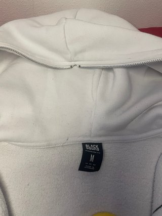 Felpa bianca con zip e grafica ragno taglia m