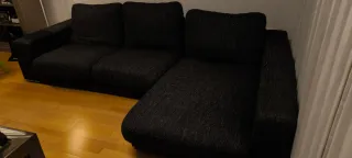 Sofá Chaiselongue Negro/Gris