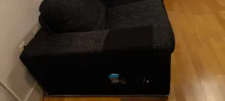 Sofá Chaiselongue Negro/Gris