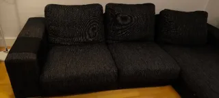 Sofá Chaiselongue Negro/Gris