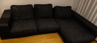 Sofá Chaiselongue Negro/Gris