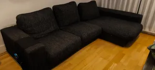 Sofá Chaiselongue Negro/Gris