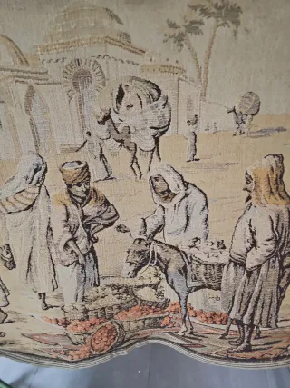 Tapiz antiguo escena mercado