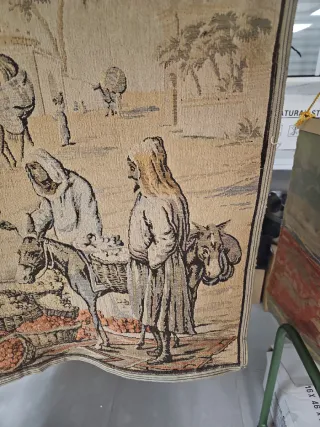 Tapiz antiguo escena mercado