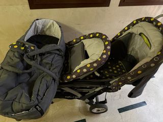 Carro gemelar Chic4baby con portabebe