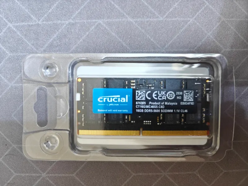 Crucial DDR5 16GB SODIMM 5600MHz modulo afbeelding 2