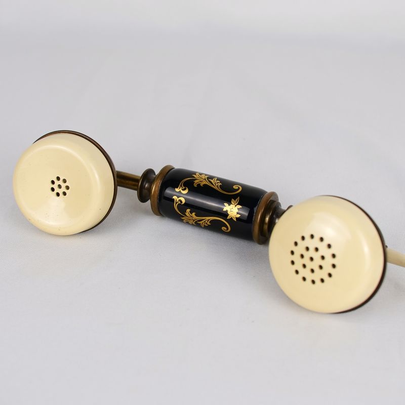 Teléfono de disco en cerámica con decoración floral afbeelding 5