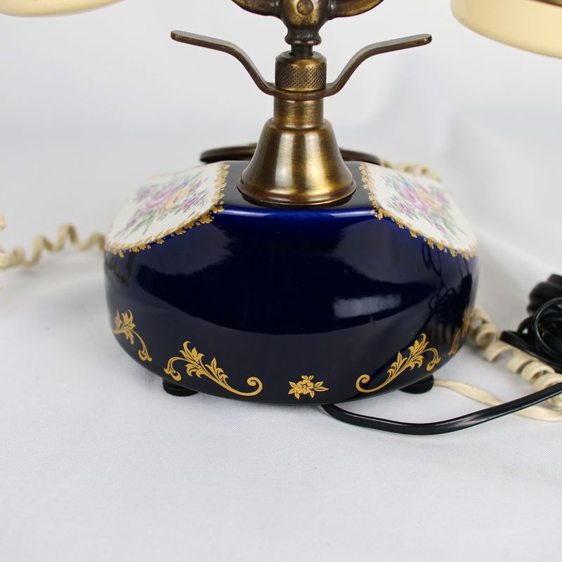 Teléfono de disco en cerámica con decoración floral afbeelding 7