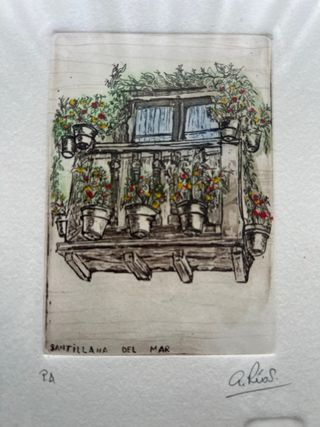 Grabado A. Rios Santillana del Mar