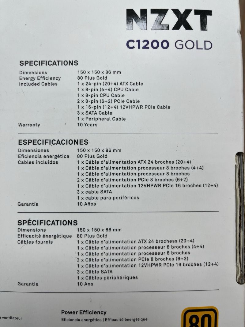 NZXT C1200 Gold ATX 3.1 - Fuente de ali#003599 afbeelding 4
