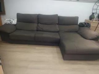 Sofá chaise longue gris