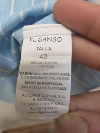 Camisa El Ganso Rayas Talla 42