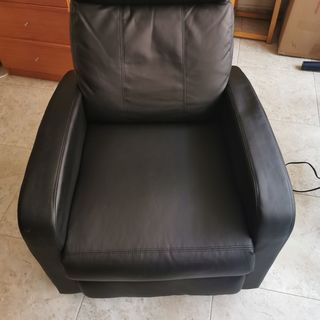Sillón Relax Reclinable HOMCOM Cuero Negro