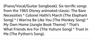 Partitura El Libro de la Selva Piano/Vocal