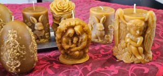 Velas artesanales de cera de abeja y cera de soja