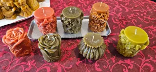 Velas artesanales de cera de abeja y cera de soja