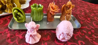 Velas artesanales de cera de abeja y cera de soja