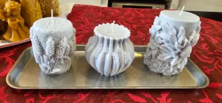 Velas artesanales de cera de abeja y cera de soja