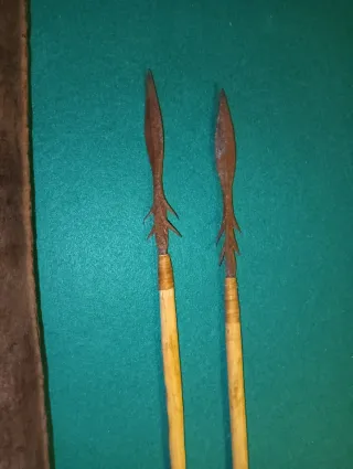 Carcaj de cuero viejo con 2 flechas