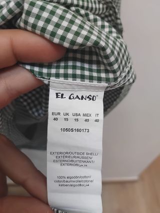 Camisa El Ganso cuadros verdes Talla 40