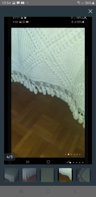 Colcha Algodón Hecha a Mano Blanca