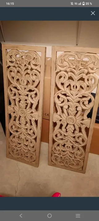 2 Cuadros Decorativos Madera Tallada