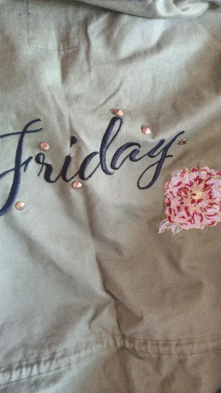 Chaqueta 1ft Mujer Talla m Verde Bordada