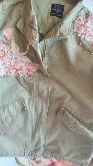 Chaqueta 1ft Mujer Talla m Verde Bordada