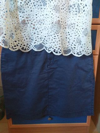 Falda elástica tipo vaquero