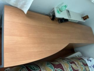 Cabecero (cama 90cm) con mesa escritorio y cajones
