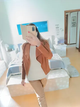 Giacca donna aperta color ruggine