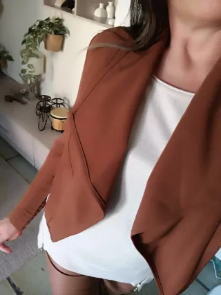 Giacca donna aperta color ruggine