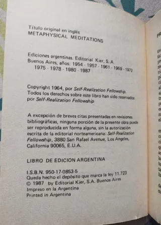 Meditaciones metafísicas. Paramahansa Yogananda.