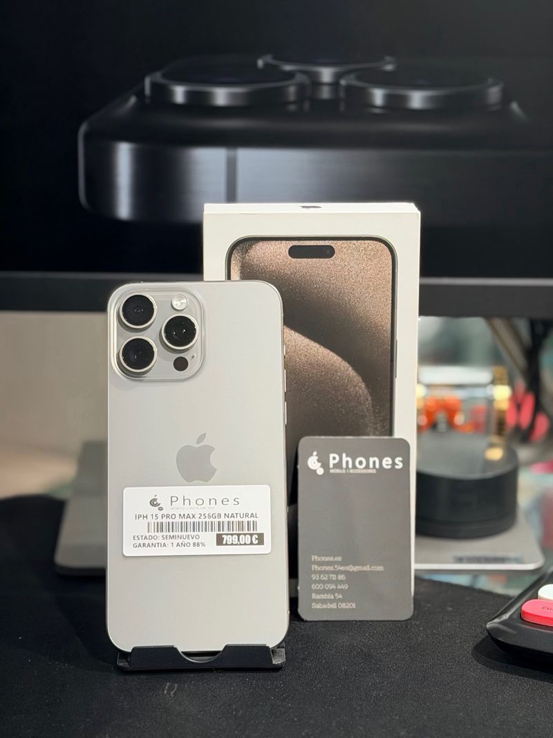 iPhone 15 Pro Max 256GB Natural Seminuevo afbeelding 2