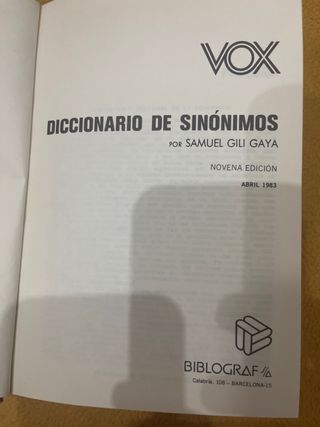 Diccionario de sinónimos