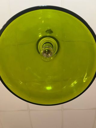 Lámpara colgante cristal verde vintage