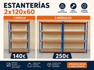 Estantería Metálica y Madera