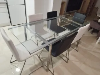 Mesa Comedor Cristal Extensible