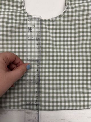 Bolso nudo japonés cuadros verde y blanco