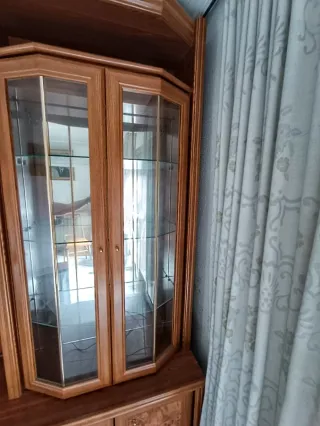 Mueble salón madera y cristal 2,25x2,80x55