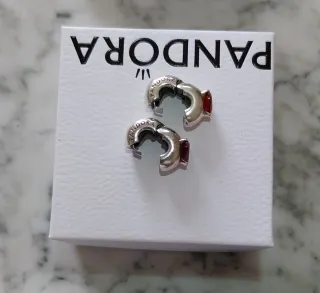 Lote 2 clips Pandora corazón rojo